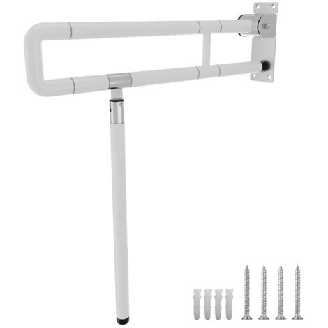 Randaco Maniglione pieghevole per toilette, maniglione per bagno con impugnatura in acciaio inox antiscivolo