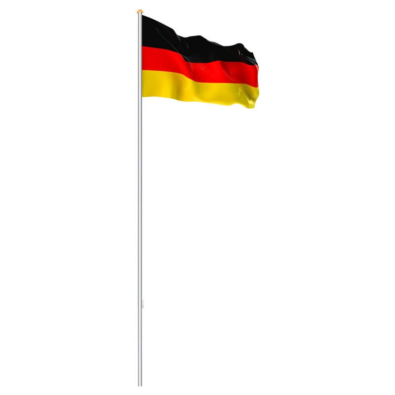 Randaco - einfeben Mât de drapeau réglable en hauteur - mât, pour réglage,Aluminium Drapeau allemand porte drapeau,6.5m