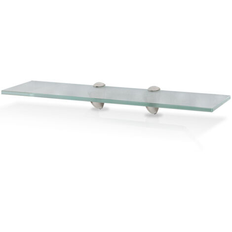 Randaco Mensola da parete in vetro, mensola in vetro da bagno 60 x 10 cm 8 mm satinato