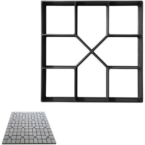 Randaco Moule pour béton coffrage couler soi même forme fonte pour pavés 40x40 cm plastique robuste noir - Noir