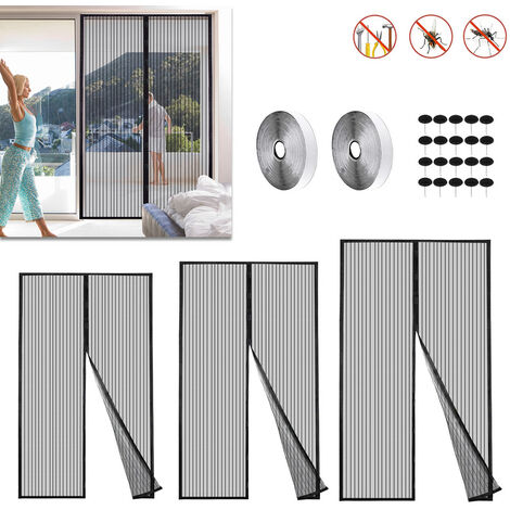 Randaco Moustiquaire pour insectes Rideau de porte magnétique Rideau d'angle de porte de balcon avec fermeture magnétique