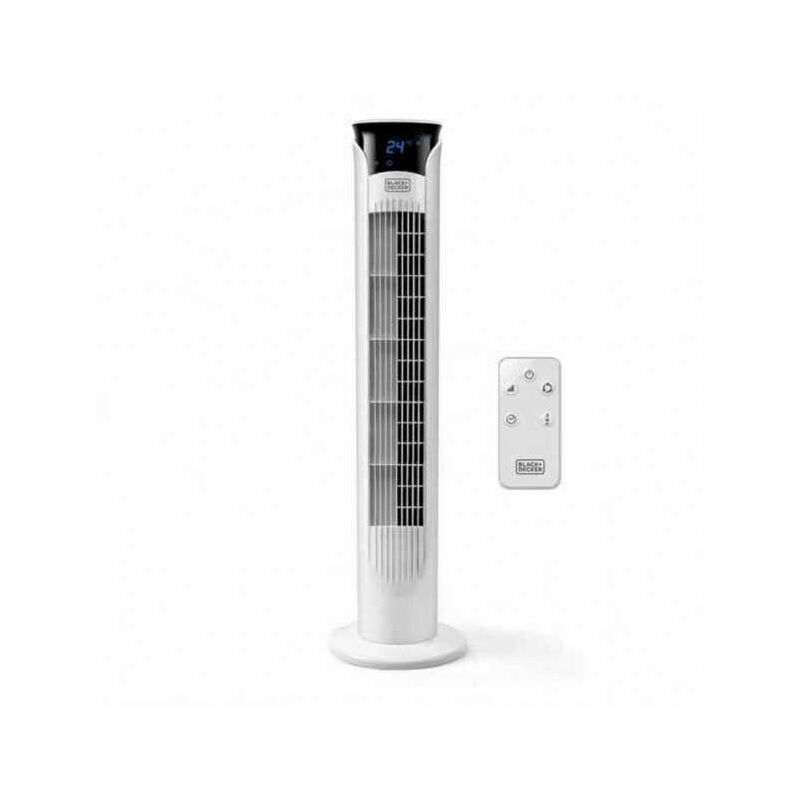 Randaco - Ventilateur colonne oscillant Numérique avec télécommande 45W 3 vitesses H81cm Blanc