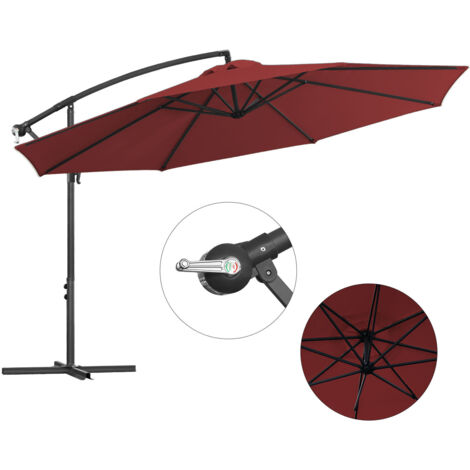 Randaco Ombrellone 3,5 m rosso – Ombra generosa per giardini e zone pranzo