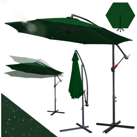 Randaco Ombrellone da giardino Ø 3 m – Grande ombrellone da esterno per terrazza, balcone e pranzi estivi Verde