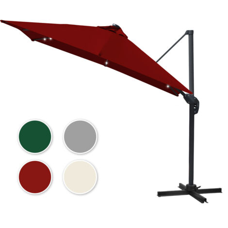Randaco Ombrellone LED rosso Ø300 cm – Protezione UV e telo ampio per esterni