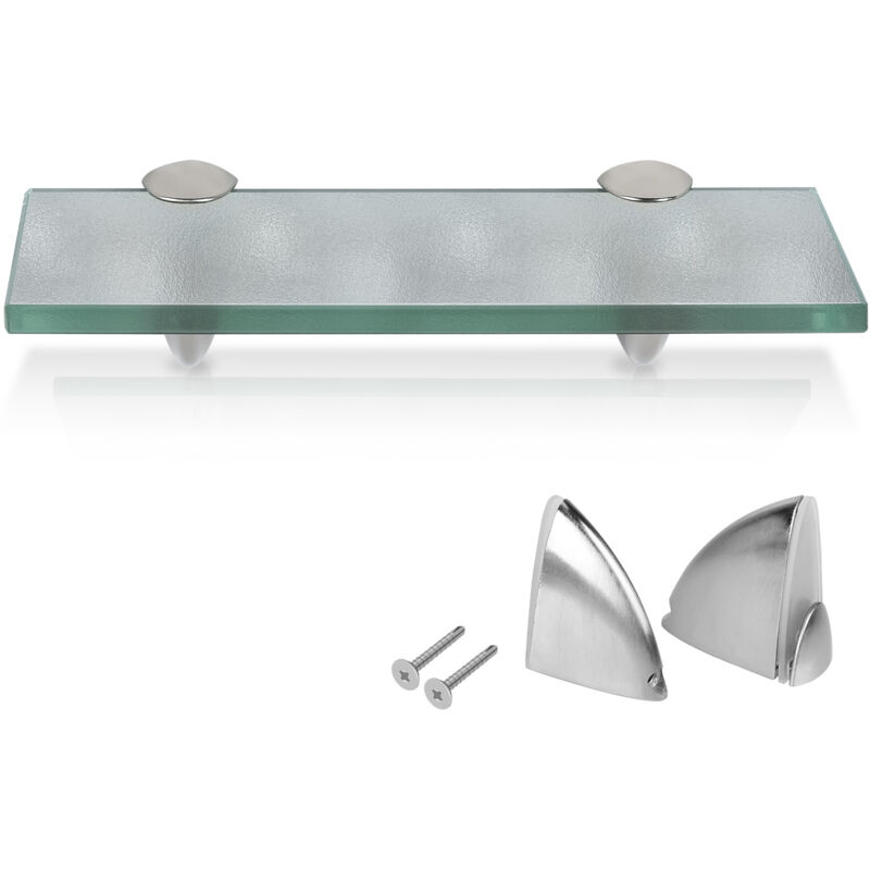 Randaco Panneau d'étagère, Tablette Murale, étagère en verre, Meuble de rangement Verre Satinée 20 x 10 cm