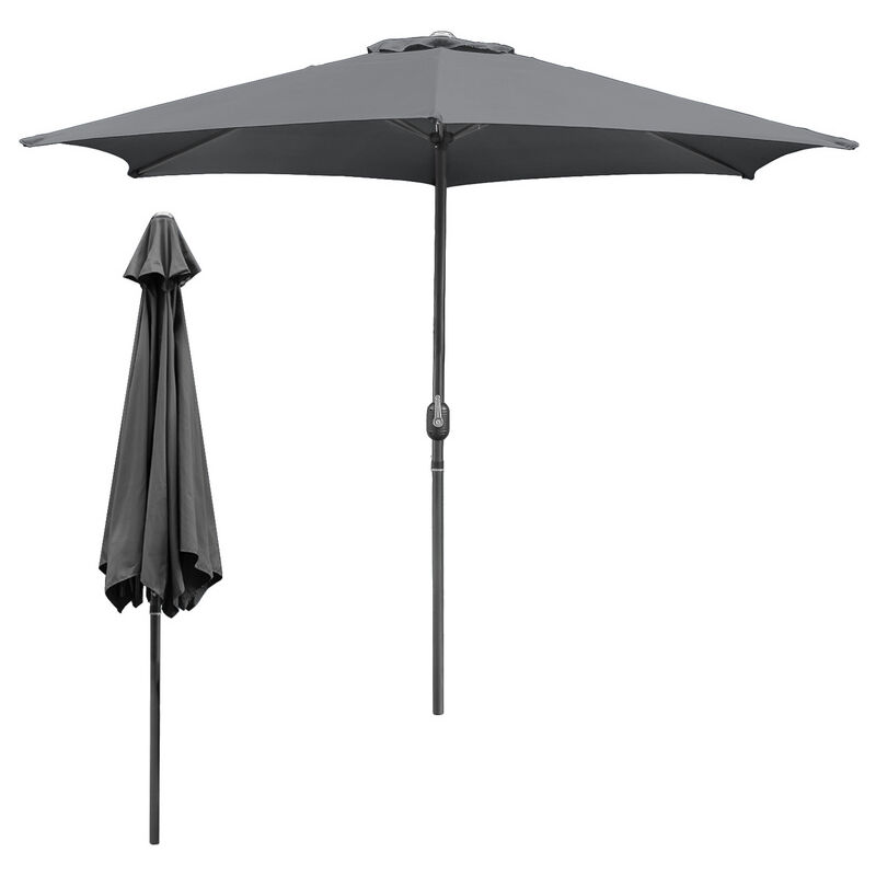 Parasol de jardin - Parasol - Résistantes à Intempéries - ø 350 cm - Gris, Parasol de plage, Résistant aux uv