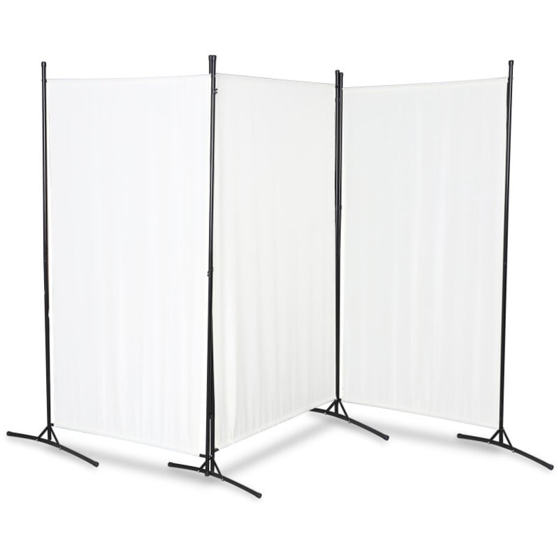 Einfeben Paravent 3 pièce Séparation de pièce Espagnol Beige pliable Paroi de séparation Balcon Moderne