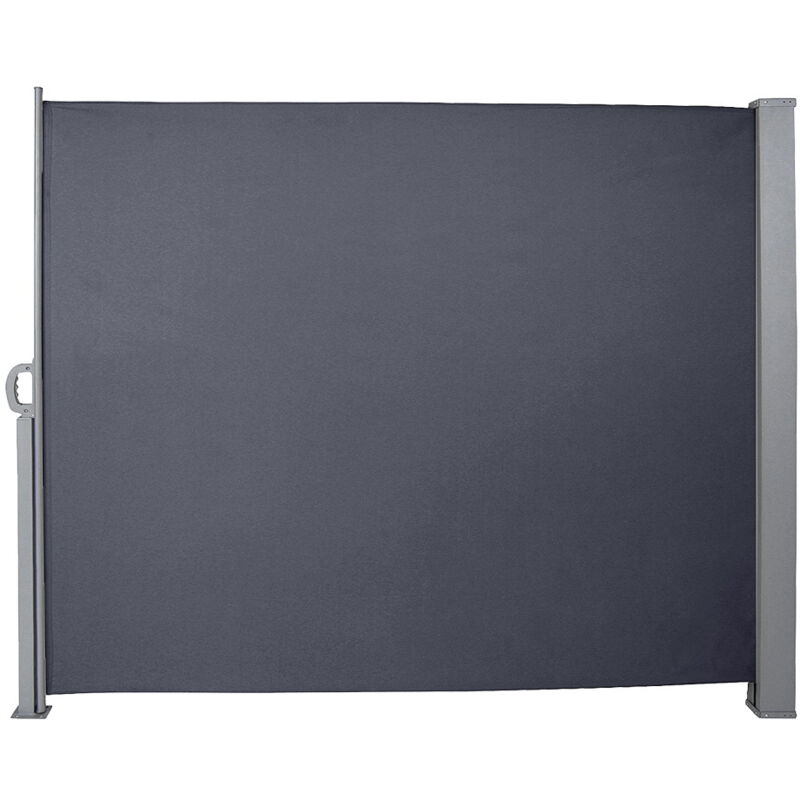 Einfeben Paravent extérieur rétractable Store latéral 300 x 160 cm(L x h) Gris pour balcon et terrasse, Pare-soleil