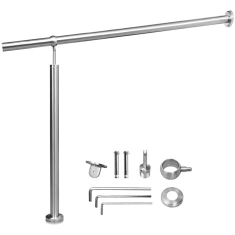 Randaco Pasamanos de acero inoxidable para escaleras exteriores/interiores Ángulo ajustable para montaje en pared 100cm