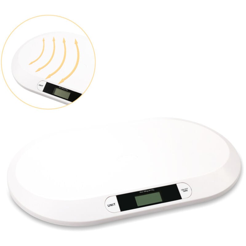 Randaco - einfeben Pèse-bébé numérique Écran lcd Peser Nourrissons jusqu'à 20 kg Avec la batterie Balance électronique De Précision Bébé