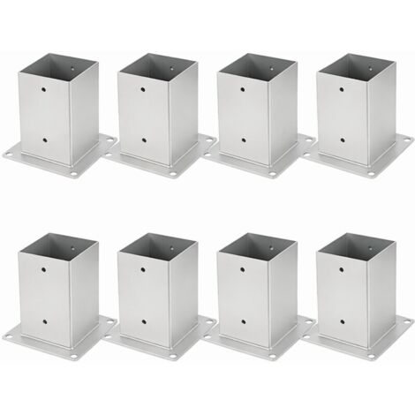 Randaco Piede per palo quadrato da giardino, 8x pali quadrati in legno, supporto per palo per recinzione, carport e pergola - 100 x 100 mm