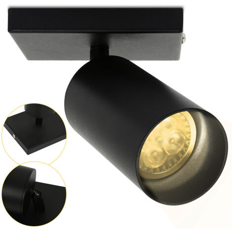 Randaco Plafonnier Spot de plafond LED argenté 1-flamme Ultraslim GU10