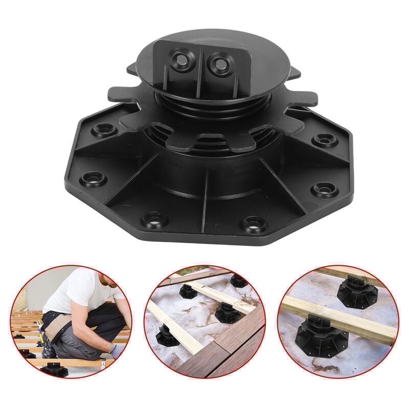 Randaco - plot réglable de 30 à 60 mm pour terrasse bois et composite Roulements pour lames de terrasse en bois Carton de 10 plots