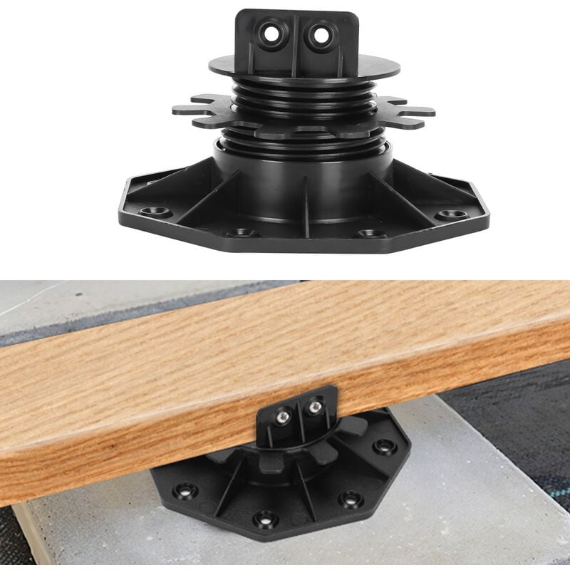 Randaco Plot terrasse bois ou composite Noir Plot terrasse pour dalle réglable 30-60 mm 30x