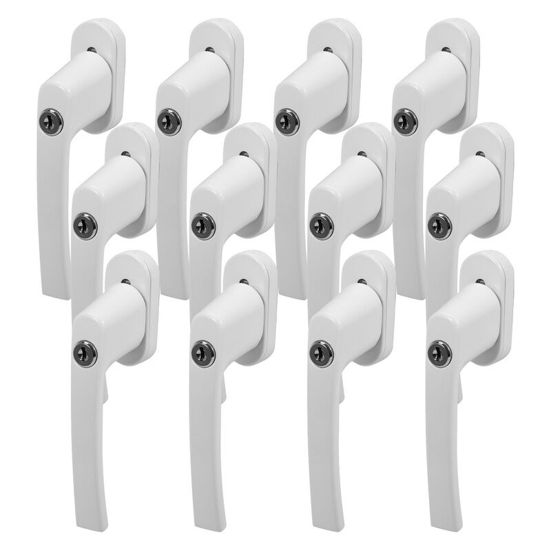Randaco - Poignée de fenêtre Design verrouillable Alu Métal Poignées de fenêtre Poignée de porte Serrure blanc 12X