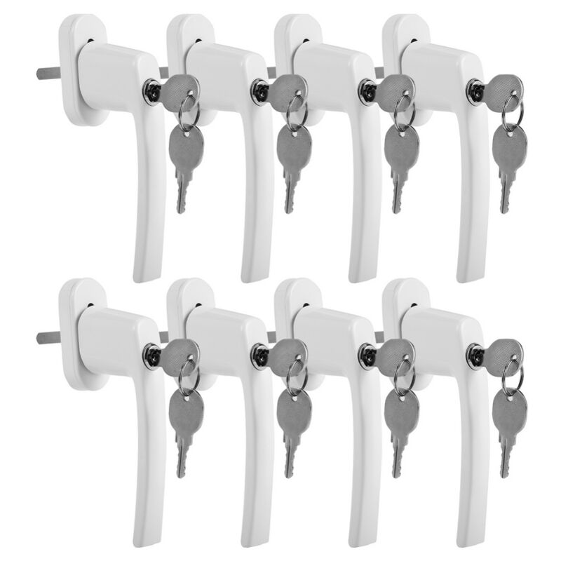 Randaco - Poignée de fenêtre Verrouillable Poignée de fenêtre Clé Alu Sécurité enfants blanc 8X