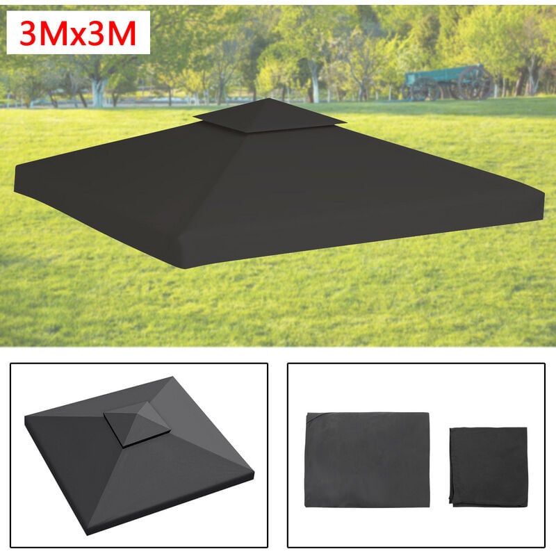 Vingo Toit de rechange pour pavillon pliable Toiture pavillon Bâche de rechange Soft 3x3M Anthracite