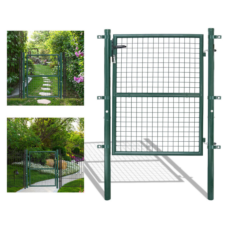 Vingo - Portail de jardin Portail à double barre d'acier Portail de jardin - Vert - 150x100CM - Vert