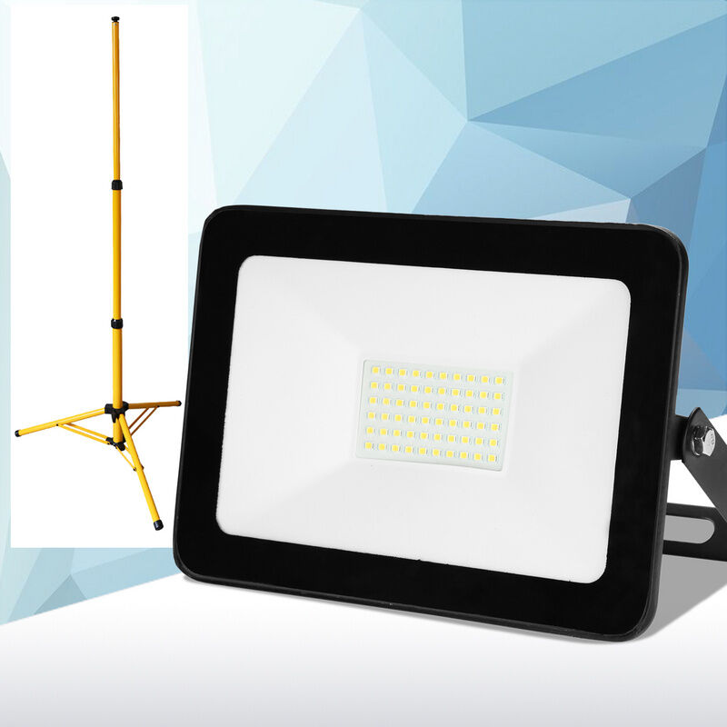 1x 100W Projecteur de chantier à led avec trépied ajustable Projecteur extérieur Projecteur à led Blanc froid - Randaco