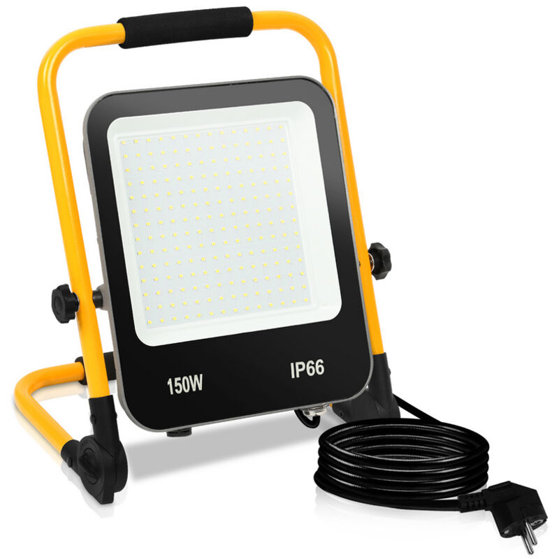 Randaco - swanew 150W Projecteur de Chantier led Projecteur led avec trépied Lampe de Chantier pour Garage Atelier Camping- Blanc Froid