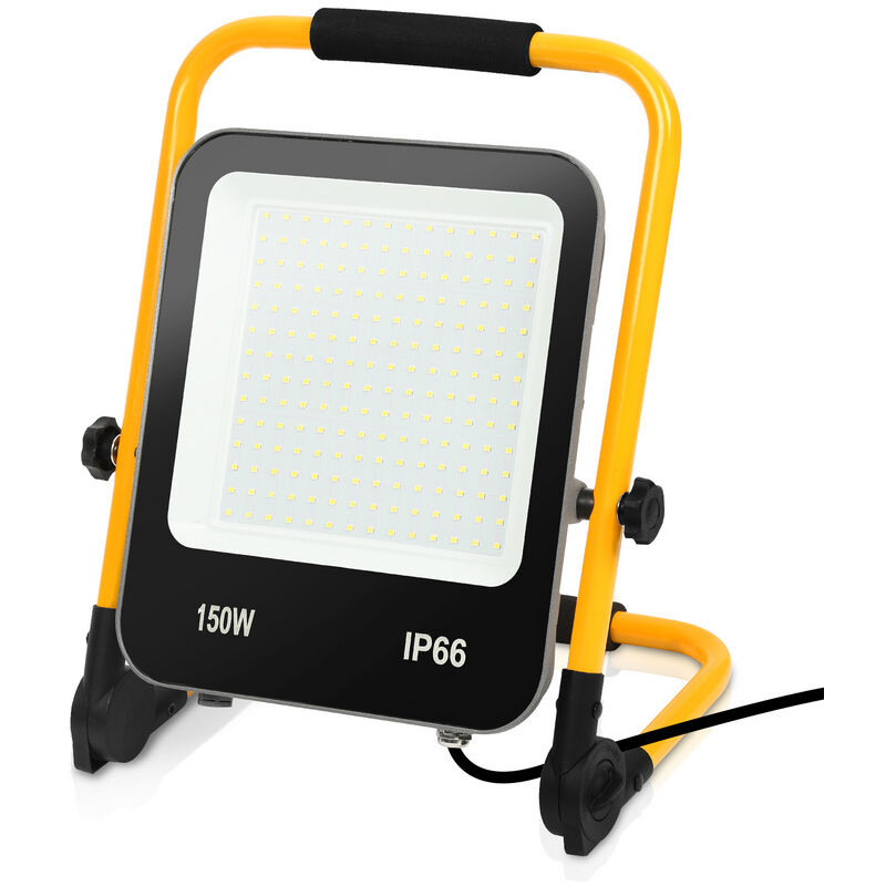 Randaco - Projecteur led avec trépied Projecteur de chantier IP66 spot extérieur blanc froid 150W