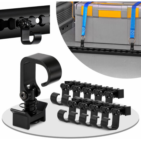 Randaco Raccord pour rail Airlin avec crochet, noir anodisé, rail d'arrimage