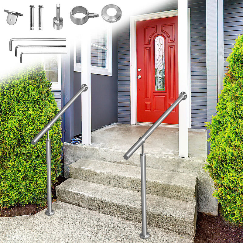 Rampe d'escalier en Acier affiné Rambarde Main Courante Balustrade Escalier Pied de support 100cm - Randaco