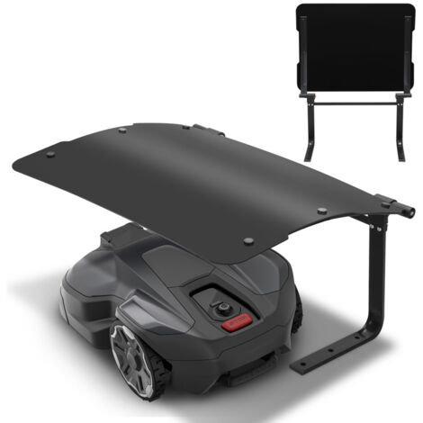 Randaco Rasenmäher Garage für Mähroboter Carport Klappbare Überdachung DachStahlrahmen Metall Pulverbeschichtet 73x57x40cm Schwarz