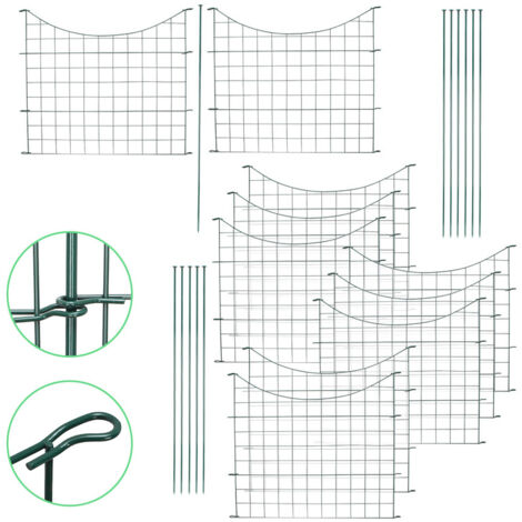 Randaco Recinto dello stagno Recinto del giardino Porta del recinto del metallo a innesto 22pcs Porta del giardino