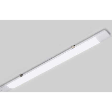 VINGO Réglette LED extra plate Line Luminaire LED étanche tubes LED interconnectable traversante Blanc Neutre IP65 Plafonnier LED 36W 120cm