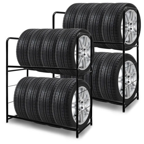 Randaco Reifenregal bis 180kg 107x46x117cm Reifenständer für 8 Reifen Werkstattregal Lagerregal