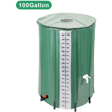 Randaco Réservoir souple, récupérateur d'eau de pluie pliable - 380 L - Vert - Vert