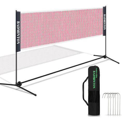 Rete Badminton 5m Badminton portatile Pallavolo Nero