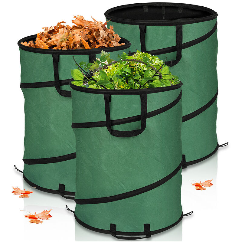 Randaco - TolleTour Sacs à déchets de jardin Popup avec 3 poignées indéchirables Sac à déchets 170L 3X