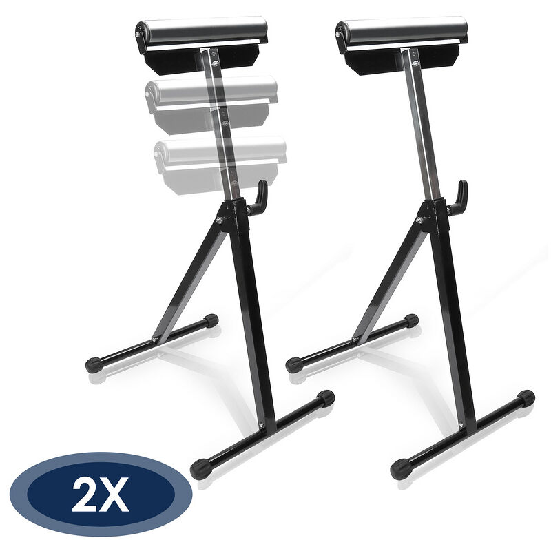 Randaco - Servante à Rouleau Ensemble de 2 supports Rouleau jusqu'à 60 kg avant et réglable en hauteur 68-108cm