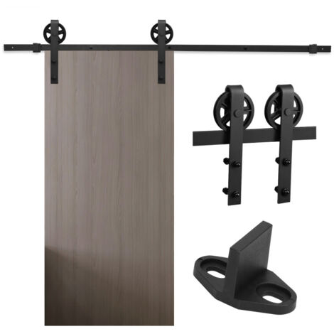 Randaco Set di montaggio per sistema di ante scorrevoli binario di scorrimento per ante scorrevoli in legno ferramenta per ante scorrevoli 183/200cm