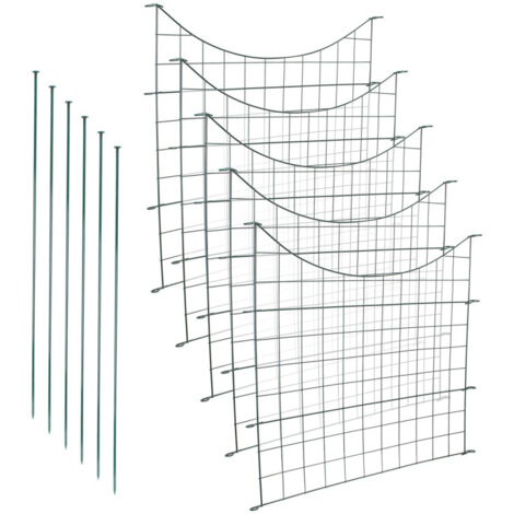 Randaco Set recinzione per laghetto 77,5x52 cm Verde Arco inferiore 11tlg