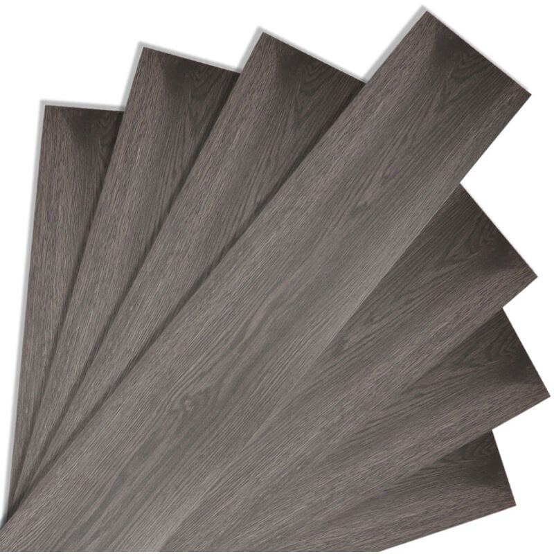 Randaco - swanew Sol pvc bois-Lames de sol pvc adhésives -Boite de 7 lames vinyle auto-adhésives - 1 m² - Chêne Nuit