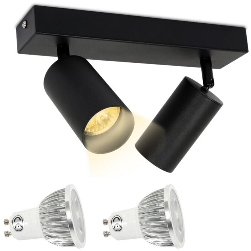 Randaco - einfeben Spot de plafond 4w GU10 tournante lumière blanche chaude Spot bicéphale