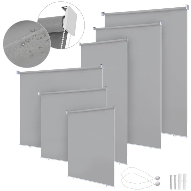 Randaco - Store vertical Store d'extérieur pour balcon Store enrouleur Protection solaire - Paravent extérieur rétractable - 140x140CM Gris