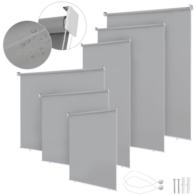 Randaco - Store vertical Store d'extérieur pour balcon Store enrouleur Protection solaire - Paravent extérieur rétractable - 140x240CM Gris
