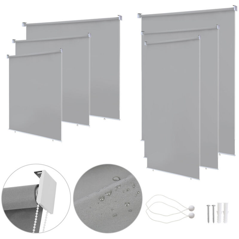 Randaco - Store vertical Store d'extérieur pour balcon Store enrouleur Protection solaire - Paravent extérieur rétractable - 140x140CM Gris