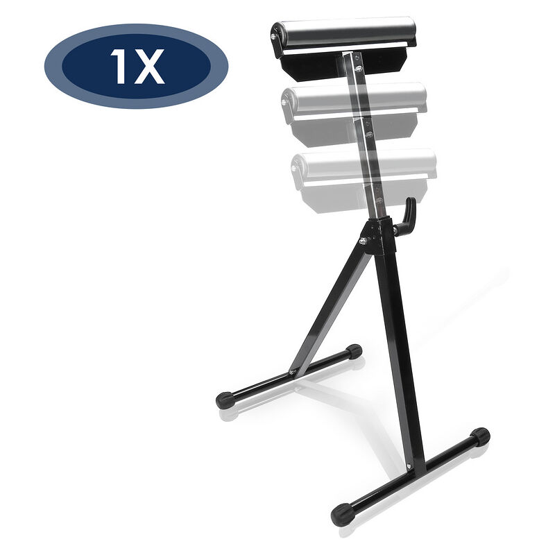 Support à rouleaux Tréteau Servante d'atelier Chevalet (Hauteur Réglable 68-108cm Max 60 Kg Pied En Croix Acier) - Randaco
