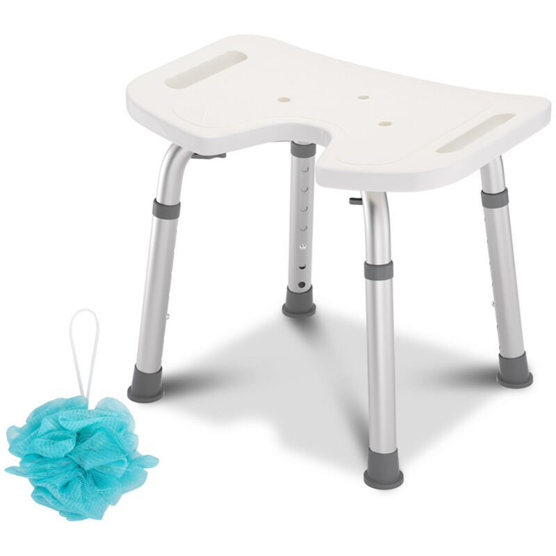 Tabouret de douche,Tabouret de salle de bain,Siège de douche réglable en hauteur tabouret de douche ergonomique pieds antidérapants charge max. 136