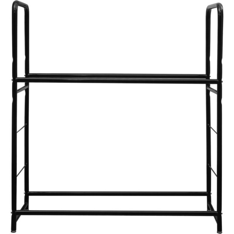 Einfeben Étagère à pneus en fer Porte-pneu Support de pneus solide Étagère du rangement des 8 pneus durable et robuste 107x46 x117 cm Noir