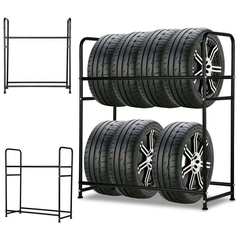 Tagères rangement stockage - Rayonnage - charges lourdes - garage outils pneus 180kg max - Noir - Einfeben
