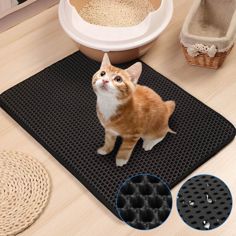 Randaco - einfeben Tapis litière pour chat Tapis de litière pour chat Tapis de litière en nid d'abeille Tapis imperméables non toxiques 78 × 60cm