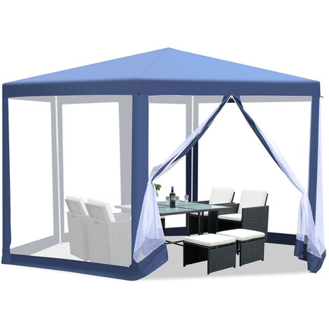 Randaco Tente avec moustiquaire Pavillon avec moustiquaire Tente de fête Luxe Party Tente Marché Jardin 6 angles
