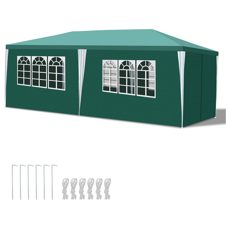 Swanew - Tente Pavillon Camping Tente de réception étanche Tente de réception stable de haute qualité 3x6m Vert - Vert